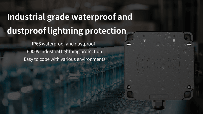 ภาพที่ 19: ภาพนี้แสดงเครื่องอ่าน UHF RFID อุตสาหกรรมสำหรับระบบอัตโนมัติ JT-7100 RS232 RS485 RJ45 WIFI โดยเน้นการเชื่อมต่อแบบไร้สัมผัสหรือไร้สาย และพอร์ตและการเชื่อมต่อข้อมูล สำหรับงานอุตสาหกรรมและสายการผลิต.