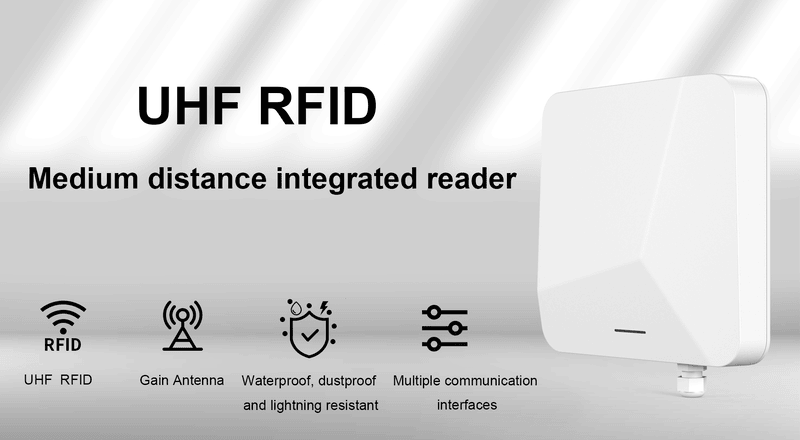 ภาพที่ 10: ภาพนี้แสดงเครื่องอ่าน UHF RFID ขายส่งสำหรับติดตามทรัพย์สิน JT-9380 โดยเน้นรูปทรง พื้นผิว และรายละเอียดผลิตภัณฑ์ตามภาพ ในลักษณะติดตั้งกับชิ้นงาน สำหรับงานโลจิสติกส์และการจัดส่ง และการควบคุมการเข้าออก.