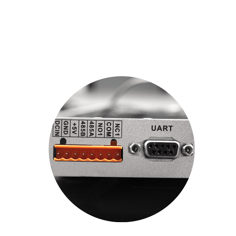 ภาพที่ 8: ภาพนี้แสดงเครื่องอ่าน UHF ตั้งโต๊ะระยะใกล้สำหรับห้องสมุด JT-6230 RFID 119x104x28mm โดยเน้นขนาดกะทัดรัด และขนาดและสัดส่วนที่ระบุชัดเจน.