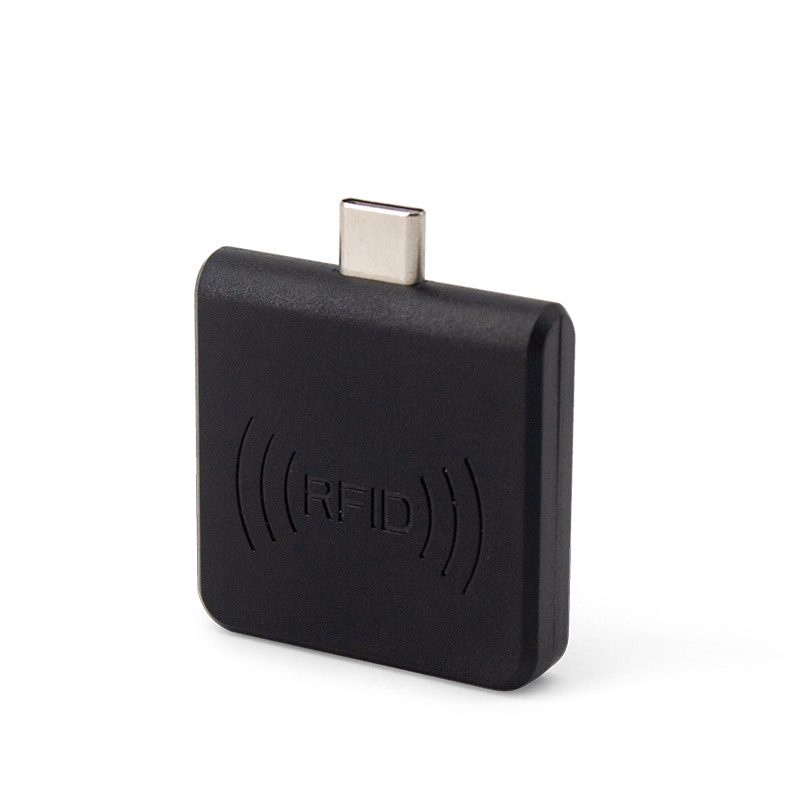 เครื่องอ่าน HF Type-C สำหรับยืมคืนบัตรห้องสมุด RFID 125KHz ID จัดแสดงโดยเน้นแผงปุ่มกดด้านหน้าสำหรับโครงการเครื่องอ่าน 13.56MHz HF RFID 125KHz LF.