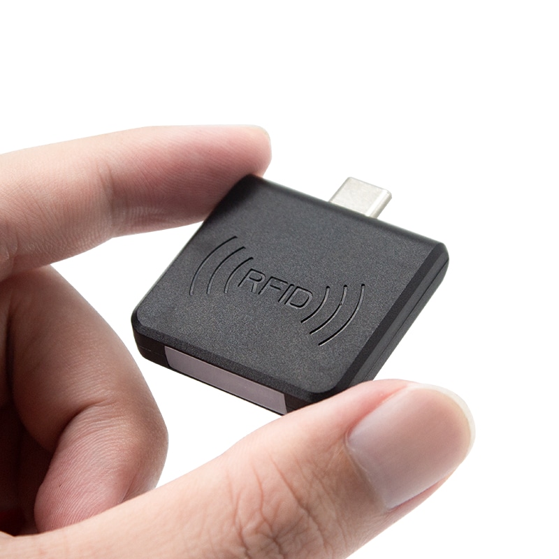 ภาพถ่ายผลิตภัณฑ์เครื่องอ่าน HF Type-C สำหรับยืมคืนบัตรห้องสมุด RFID 125KHz ID แสดงการออกแบบติดผนังในหมวดเครื่องอ่าน 13.56MHz HF RFID 125KHz LF.