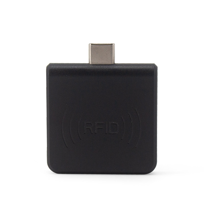 ภาพนี้เน้นขั้วต่อสายไฟของเครื่องอ่าน HF Type-C สำหรับยืมคืนบัตรห้องสมุด RFID 125KHz ID สำหรับการใช้งานด้านเครื่องอ่าน 13.56MHz HF RFID 125KHz LF.