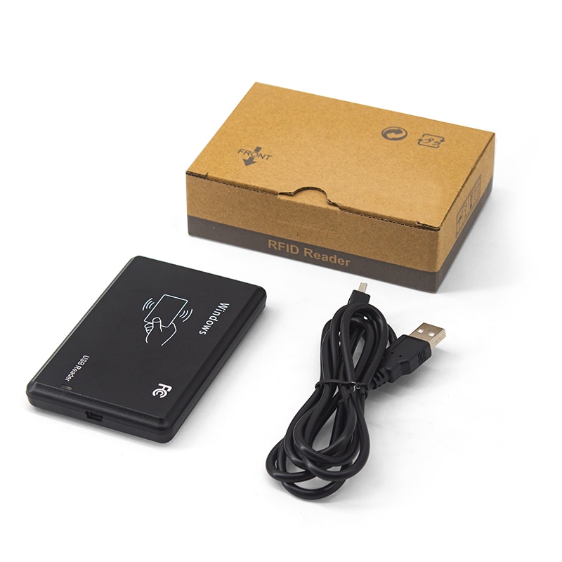 เครื่องอ่านบัตร HF RFID 13.56MHz สำหรับอ่าน UID แสดงระบบรักษาความปลอดภัยสำหรับผู้ซื้อที่กำลังเปรียบเทียบโซลูชันเครื่องอ่าน 13.56MHz HF RFID 125KHz LF.