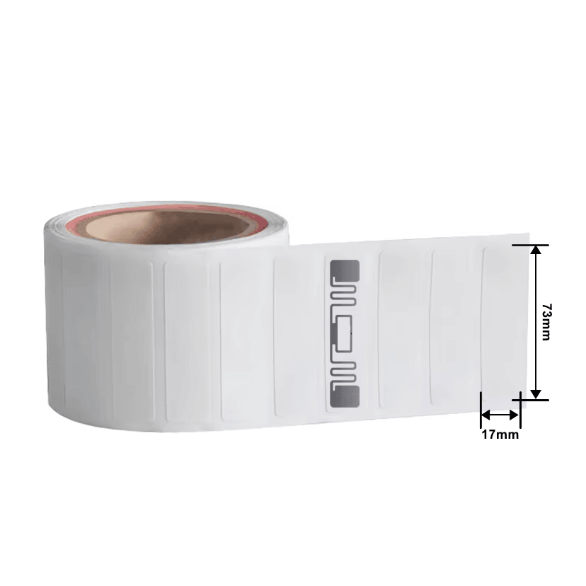 ภาพถ่ายผลิตภัณฑ์ฉลาก UHF RFID พิมพ์อิงก์เจ็ตสำหรับถังพลาสติกแสดงการสแกนแบบไร้สัมผัสในหมวดฉลาก UHF RFID.