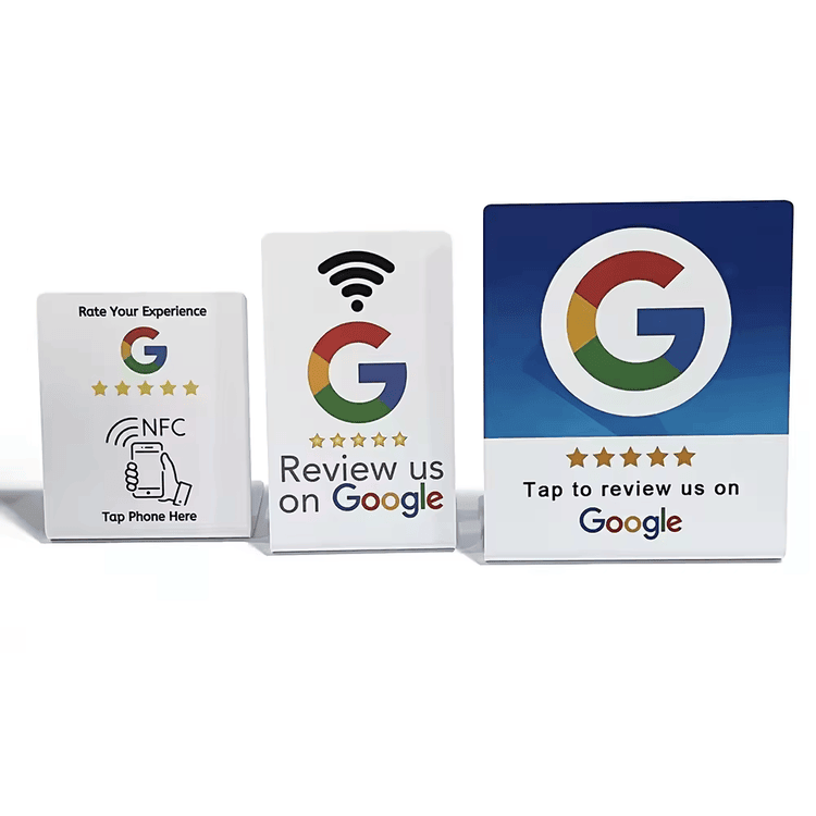 ภาพสินค้าแท่นวาง NFC แบบสั่งทำสำหรับการสั่งเมนูและการแสดง QR แสดงมุมมองด้านข้างในหมวดหมู่แท่นวาง NFC