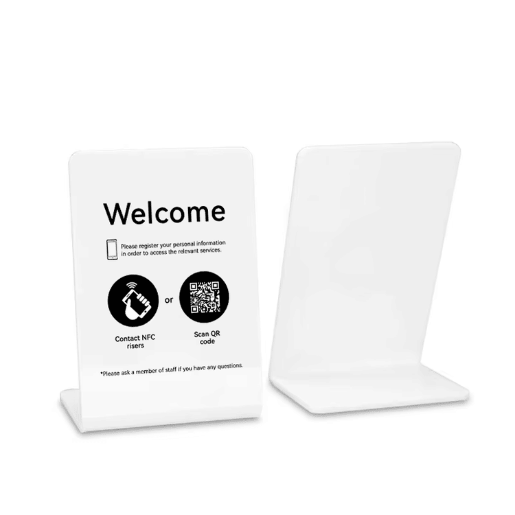 ภาพถ่ายผลิตภัณฑ์แท่น NFC ฐานถ่วงน้ำหนักสำหรับจุดแตะที่มั่นคงแสดงการสแกนแบบไร้สัมผัสในหมวดขาตั้ง NFC.