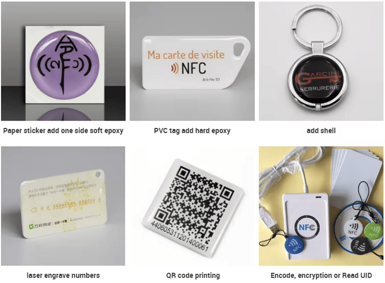 ภาพนี้เน้น RFID Pet ID แท็ก ที่ทำจาก PET PVC หรือ ABS พร้อมการป้องกันด้วยอีพ็อกซี่เพื่อความทนทานและความสามารถในการอ่านที่ดีขึ้น