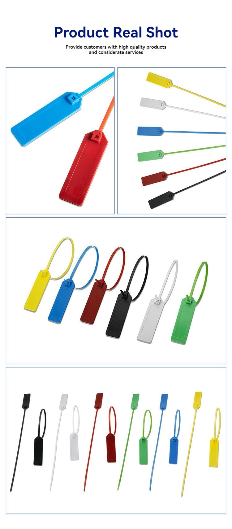 ภาพนี้เน้นให้เห็นรายละเอียดของ Weatherproof RFID Zip Tie แท็ก เคเบิลไท RFID ทนสภาพอากาศสำหรับติดตามทรัพย์สิน ในด้านการบริหารจัดการทรัพย์สินสำหรับการใช้งาน RFID Cable Tie แท็ก