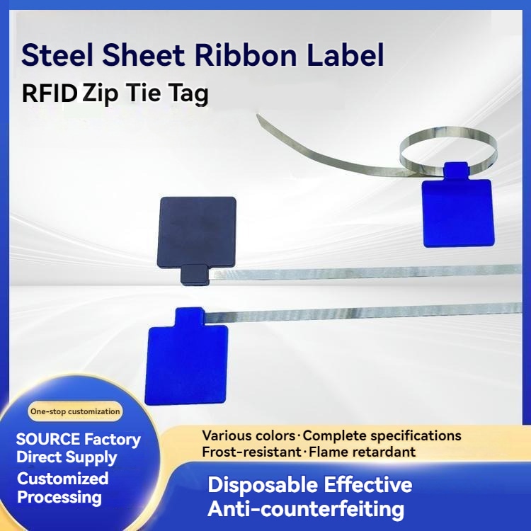 เคเบิลไท RFID ใช้ซ้ำสำหรับระบุสายอุตสาหกรรมจัดแสดงโดยเน้นรูปแบบเสาอากาศสำหรับโครงการป้ายเคเบิลไทร์ RFID.