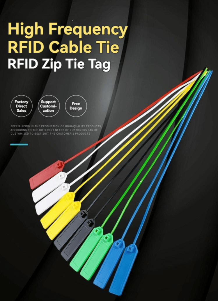 แท็กเคเบิลไทด์ RFID กันน้ำสำหรับการติดตามทรัพย์สินแสดงจากมุมมองการสแกนไร้สัมผัสที่ชัดเจนสำหรับการใช้งานแท็กเคเบิลไทด์ RFID
