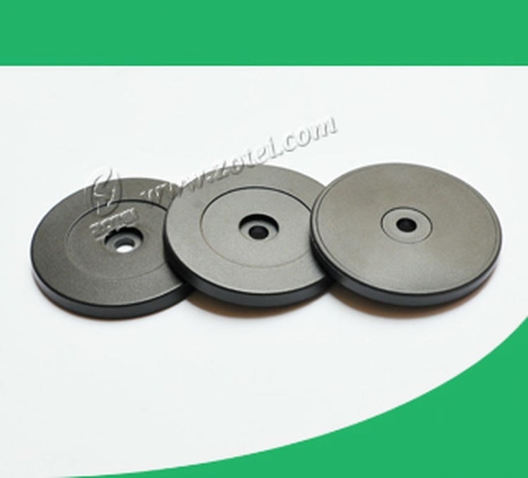 ภาพถ่ายผลิตภัณฑ์แท็กสายตรวจ ABS ทนทานสำหรับสนับสนุนรอบยาม RFID แสดงการใช้งานบนพื้นผิวโลหะในหมวดแท็กตรวจยาม ABS RFID.