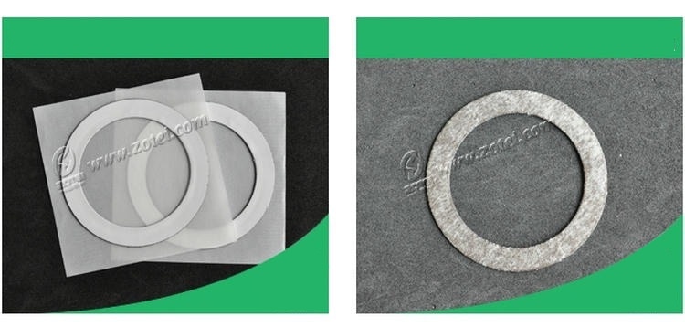 แท็ก RFID กันโลหะทรงแหวน D60mm นำเสนอพร้อมฉลากวงแหวนสีขาวและแหวนกันโลหะสีเทา เพื่อแสดงโครงสร้างด้านหน้าและด้านหลัง