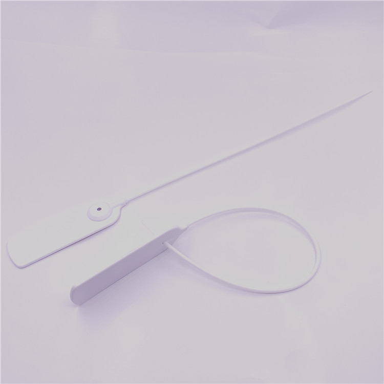 ภาพมุมกว้างแสดงแท็กเคเบิลไทร์ RFID รุ่น Z33026-1 จำนวนสองเส้นที่มัดเป็นห่วงยาวรี พร้อมแผ่นป้ายว่างสำหรับการเข้ารหัส