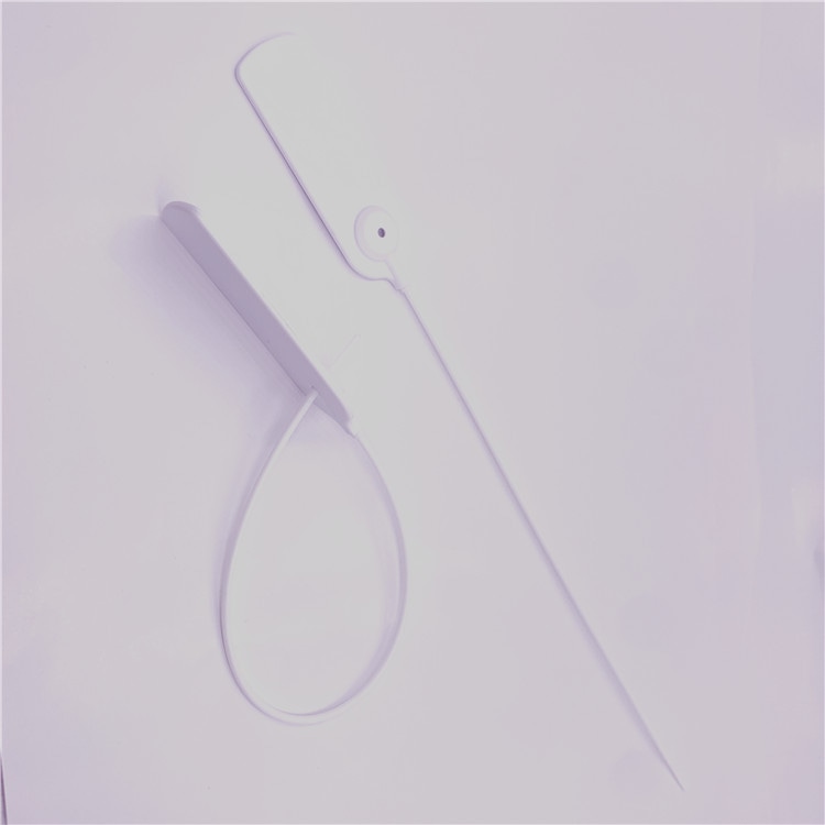 ภาพมุมกว้างแสดงแท็กเคเบิลไทร์ RFID รุ่น Z33026-1 พร้อมหลักแหลมแบบขยายและตัวแท็กที่มัดเป็นห่วงบนพื้นหลังสว่าง