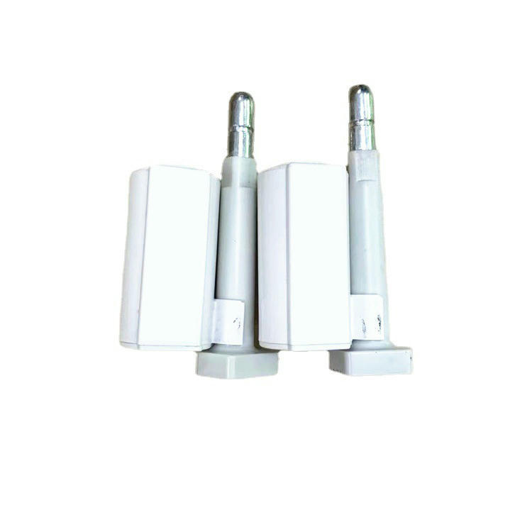 5) ภาพนี้แสดงซีลรักษาความปลอดภัย UHF RFID ขายส่งสำหรับทรัพย์สิน SS7925-1 โดยเน้นสองชิ้น สีขาว โลหะ คุณสมบัติด้านความปลอดภัยและป้องกันการแกะย้าย และฐานและจุดรองรับสำหรับจัดวางหรือติดตั้ง โดยจัดเรียงให้เปรียบเทียบรายละเอียดได้ชัดเจน.