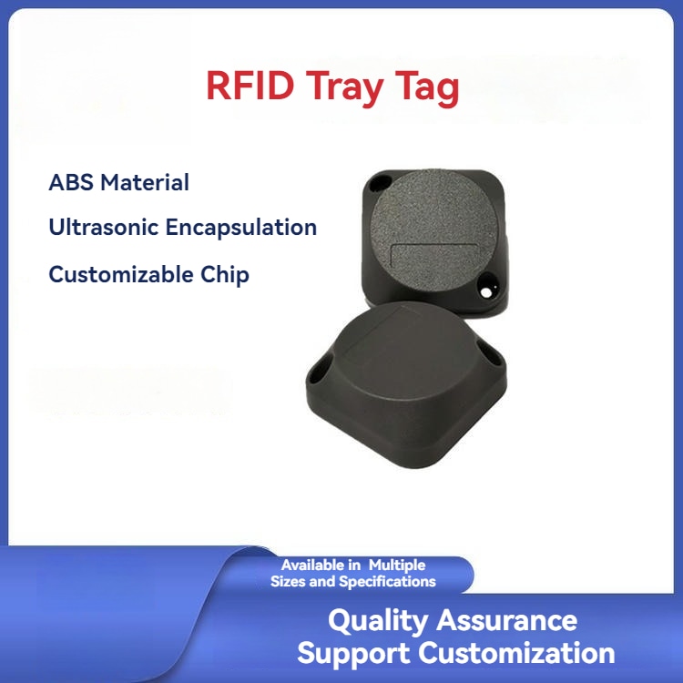 4) ภาพนี้แสดงแท็ก RFID ABS สำหรับชั้นอัจฉริยะและตำแหน่งสต็อกร้านค้า โดยเน้นสองชิ้น สีดำ รูยึดสำหรับติดตั้ง ภาพประกอบที่สาธิตคุณสมบัติและการใช้งาน และวิธีและตำแหน่งการติดตั้ง ในลักษณะติดตั้งกับชิ้นงาน.