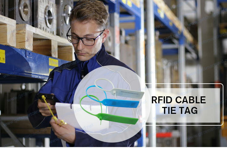 ภาพถ่ายผลิตภัณฑ์แท็กเคเบิลไทร์ RFID กันน้ำพร้อม NFC สำหรับสิ่งของชิ้นเล็กที่แสดงการพิมพ์บาร์โค้ดในหมวดหมู่แท็กเคเบิลไทร์ RFID