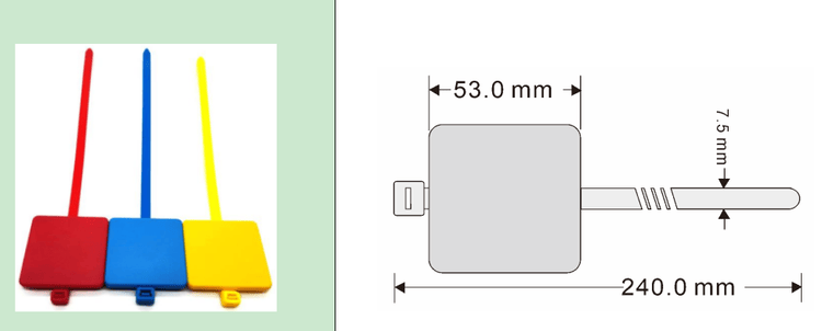RFID Zip Tie แท็ก สำหรับการซีลสายเคเบิลทางทะเล จัดแสดงโดยเน้นฉลากที่ทนทาน สำหรับโครงการ RFID Cable Tie แท็ก