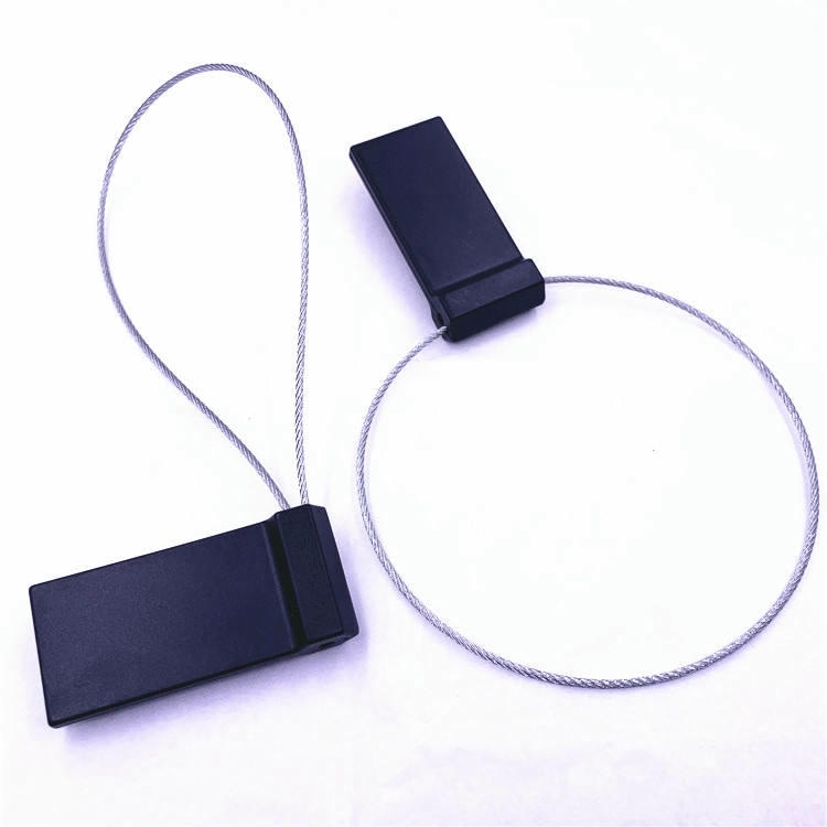 3) ภาพนี้แสดงซีล RFID สำหรับติดตามสินค้าและล็อกสายเคเบิล SS6028-1 โดยเน้นหนึ่งชิ้น สองชิ้น สีดำ สีขาว และคุณสมบัติด้านความปลอดภัยและป้องกันการแกะย้าย.