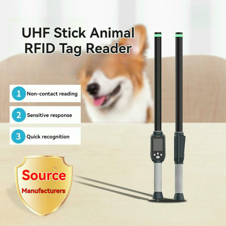 2) ภาพนี้แสดงเครื่องสแกน RFID มือถือ IP65 สำหรับติดตามภาคสนาม FS-A18-UHF โดยเน้นสีดำ ระยะอ่านไกล การออกแบบตามหลักสรีรศาสตร์เพื่อใช้งานสบาย และระบบสแกนบาร์โค้ดและ QR ระหว่างการใช้งานหรืออ่านข้อมูล สำหรับการระบุตัวสัตว์และงานปศุสัตว์.