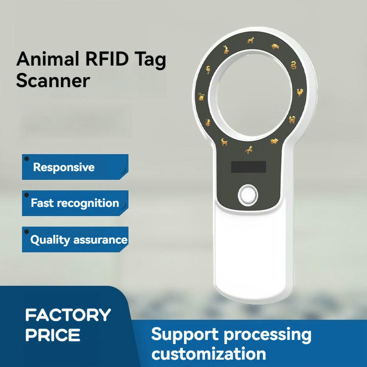 2) ภาพนี้แสดงเครื่องอ่านสัตว์ RFID 134.2KHz พร้อม Bluetooth FS-260 โดยเน้นการทำงานรวดเร็ว และระบบสแกนบาร์โค้ดและ QR สำหรับการระบุตัวสัตว์และงานปศุสัตว์ และงานอุตสาหกรรมและสายการผลิต.