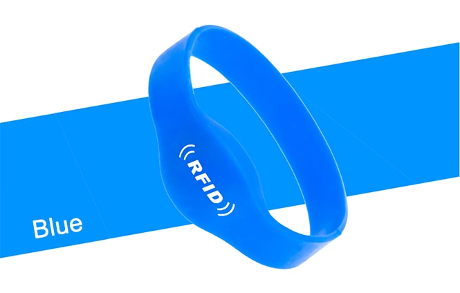 ภาพผลิตภัณฑ์สายรัดข้อมือ RFID ซิลิโคน G01 สีฟ้าอ่อน เหมาะสำหรับการเข้าสระว่ายน้ำรีสอร์ทและการควบคุมการเข้าถึงของแขกแบบกันน้ำ IP68