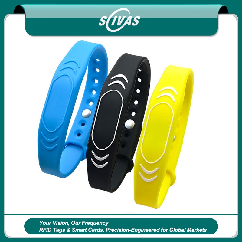 สายรัดข้อมือซิลิโคน RFID ปรับขนาดได้สำหรับเด็ก