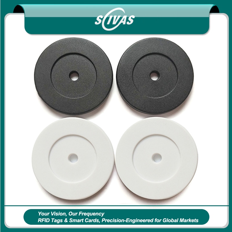 Large ABS RFID Guard Patrol แท็ก แท็กสายตรวจ ABS ขนาดใหญ่สำหรับจุดตรวจรักษาความปลอดภัย ID แสดงจากมุมมองด้านหลังกาวใสสำหรับการใช้งาน ABS RFID Guard Patrol แท็ก