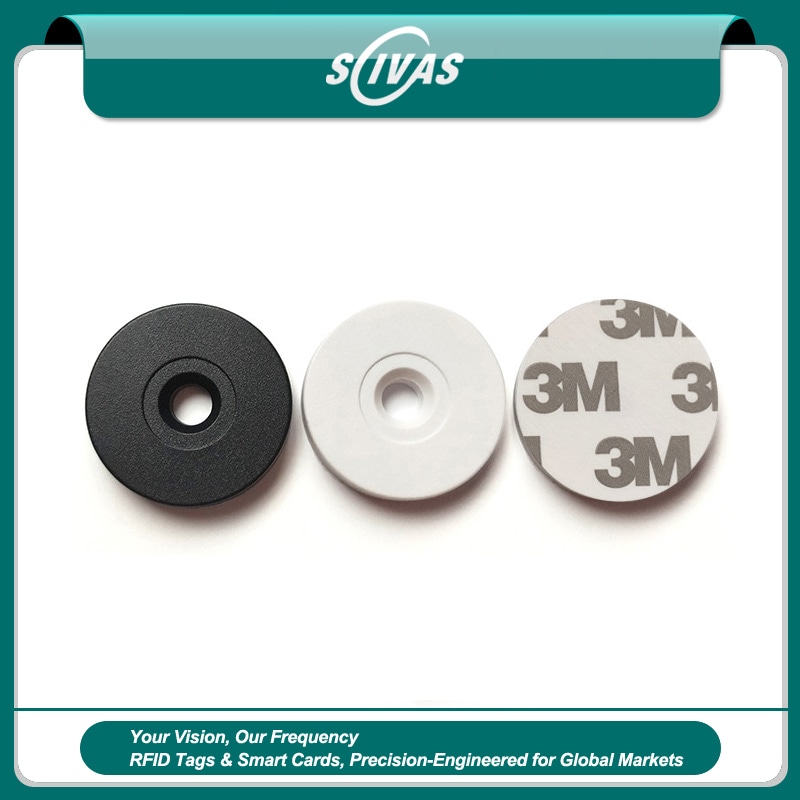 กลุ่มแท็กตรวจการณ์ RFID รุ่น ABS25-1 สีดำพร้อมสำหรับการติดตั้งในวงกว้างในระบบรักษาความปลอดภัยกลางแจ้งและระบบบันทึก