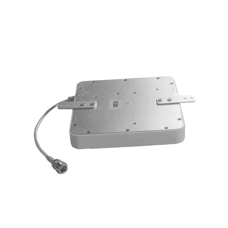 มุมมองด้านหลังของเสาอากาศ UHF RFID 4dBi สำหรับเครื่องอ่านประจำที่ ZK-ANT165D โดยแสดงโครงสร้างเสาอากาศ เพื่อให้เห็นส่วนประกอบด้านหลังอย่างชัดเจน.