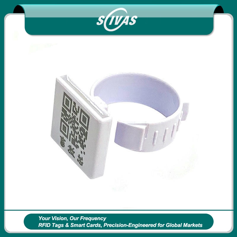 ห่วงขาสัตว์ปีก UHF RFID ปรับได้กันน้ำ IP67