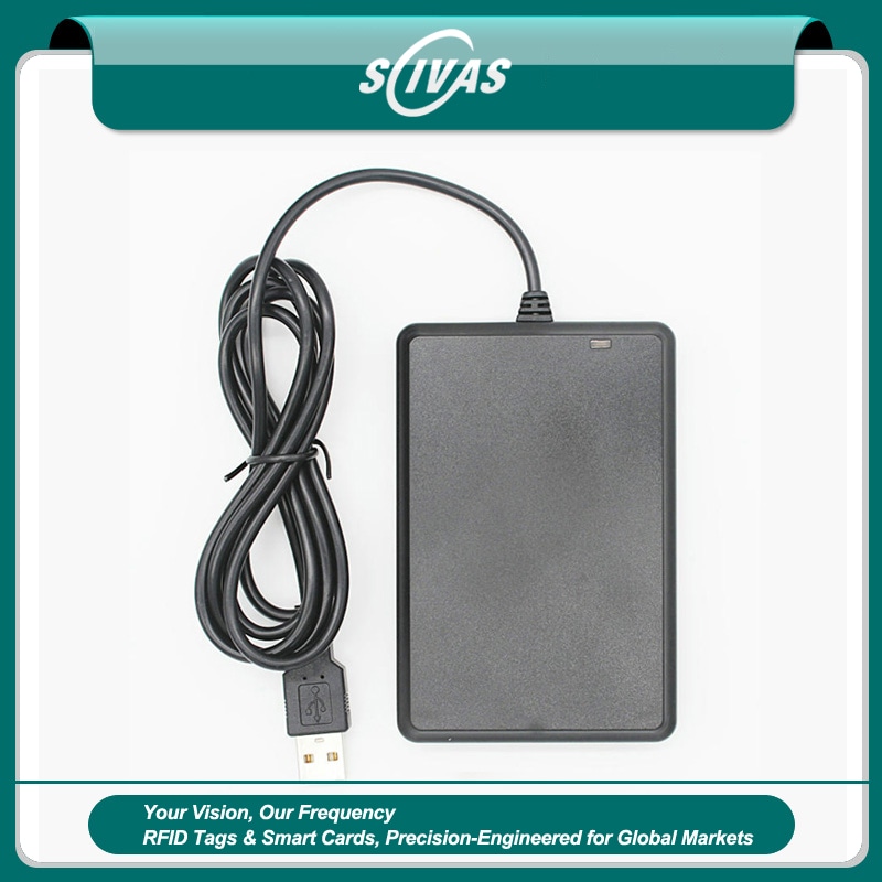 ภาพนี้เน้นพื้นผิววัสดุของเครื่องอ่านบัตร IC ระบบ HF สำหรับเข้าใช้ปลอดภัย 13.56MHz สำหรับการใช้งานด้านเครื่องอ่าน 13.56MHz HF RFID.