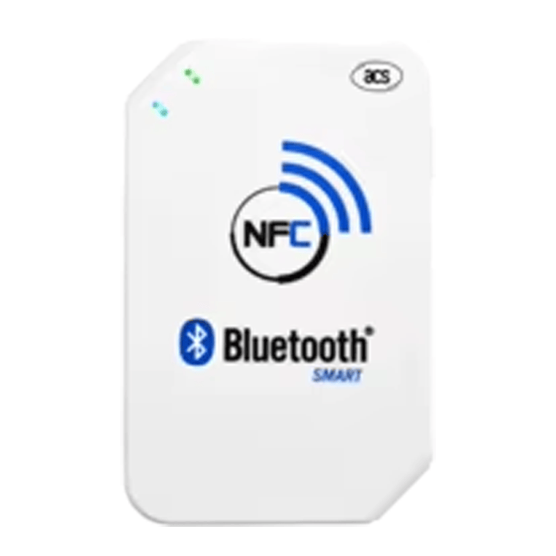 ภาพนี้แสดงเครื่องอ่านสมาร์ตการ์ด NFC Bluetooth สำหรับเข้าออก ACR1255U-J1 โดยแสดงโครงสร้างฮาร์ดแวร์และสมรรถนะการประมวลผล และการเชื่อมต่อกับสมาร์ตโฟนและเครือข่ายไร้สาย.