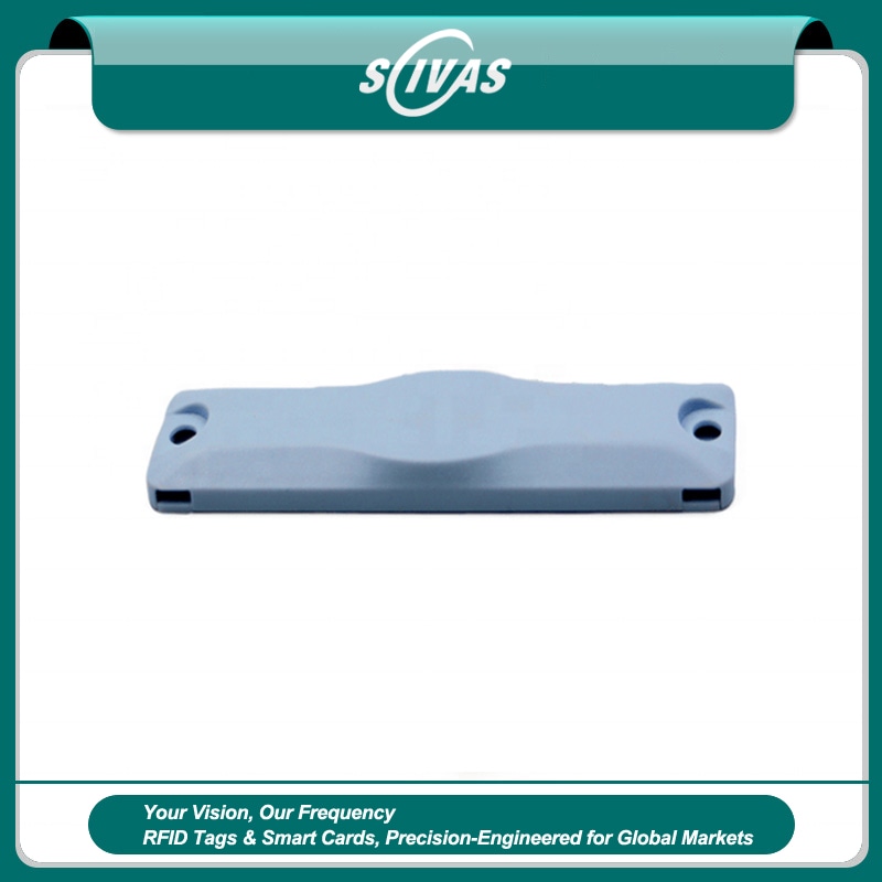 1) ภาพนี้แสดงแท็ก UHF RFID แม่เหล็กถอดย้ายได้สำหรับทรัพย์สินโลหะ ep12830-1 โดยเน้นสีน้ำเงิน โลหะ การทำงานบนพื้นผิวโลหะ และระยะอ่านไกล.