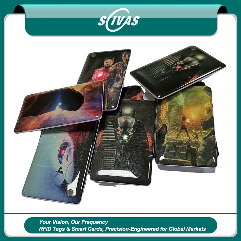 บัตร NFC ขนาด 50 มม. พร้อมไฟ LED สำหรับชำระเงินและ ID