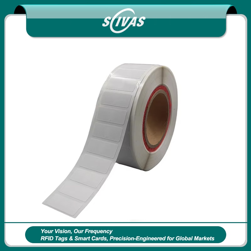 ฉลากพัสดุ UHF RFID สำหรับคัดแยกในศูนย์ขนส่งจัดแสดงโดยเน้นโลโก้ที่พิมพ์สำหรับโครงการฉลาก UHF RFID.