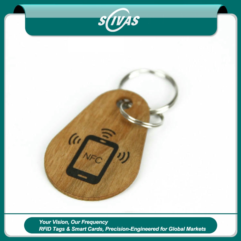 พวงกุญแจไม้ RFID หลายความถี่สำหรับเข้าใช้