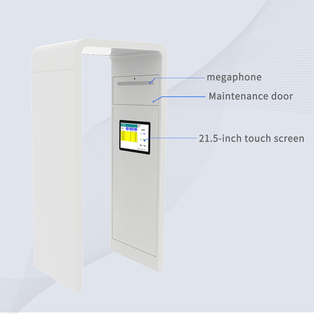 แผนภาพอธิบายโซนตรวจจับปรับได้ 0-400 ซม. ของพอร์ทัล RFID CK-T8 สำหรับทางเข้ากว้างในศูนย์นิทรรศการและห้างสรรพสินค้า