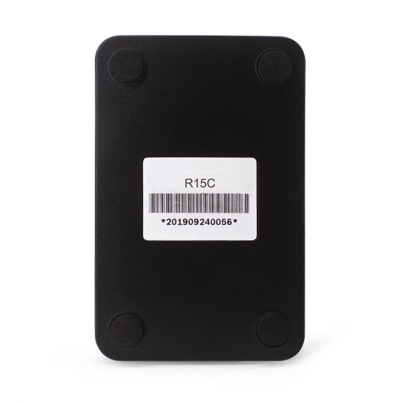 ภาพที่ 7: ภาพด้านหลังของโมดูลเครื่องอ่าน TTL HF RFID ฝังในระบบ OEM R15C โดยเน้นรูปทรง พื้นผิว และรายละเอียดผลิตภัณฑ์ตามภาพ.