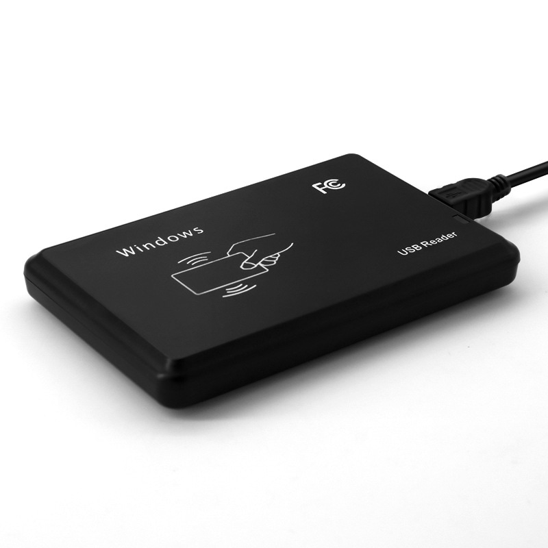 เครื่องอ่านบัตร RFID IC สำหรับระบบบัตร HF ที่แสดงมุมมองด้านหน้าสำหรับผู้ซื้อที่เปรียบเทียบโซลูชันเครื่องอ่าน RFID HF 13.56MHz
