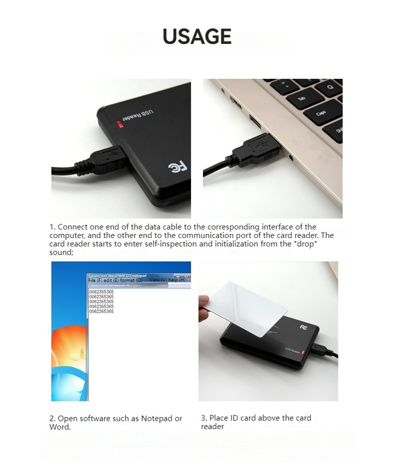 ภาพผลิตภัณฑ์เครื่องอ่าน RFID ความถี่ต่ำสำหรับการควบคุมการเข้าถึง แสดงการพิมพ์การ์ดแบบกำหนดเองในหมวดหมู่เครื่องอ่าน RFID 125KHz LF