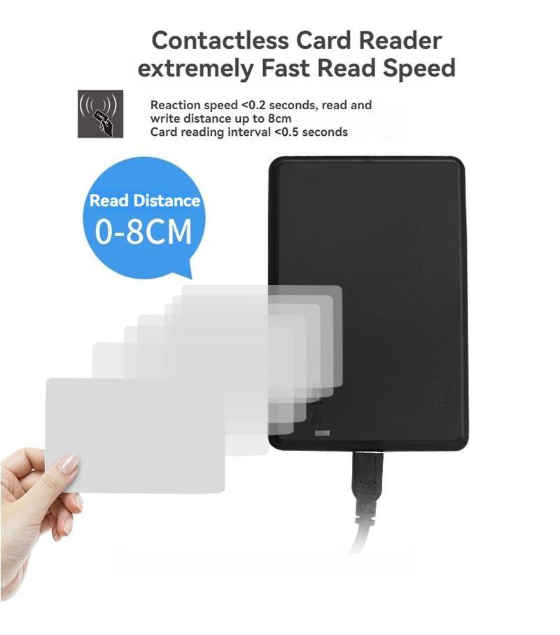ภาพนี้เน้นจุดเด่นของ 125KHz USB RFID เครื่องอ่าน เครื่องอ่าน RFID 13.56MHz ระบบ ISO15693 UID ในส่วนของไฟแสดงสถานะ สำหรับการใช้งาน 125KHz LF RFID เครื่องอ่าน