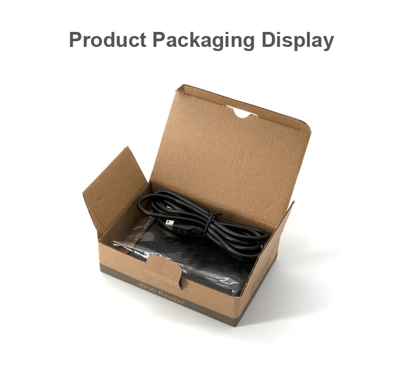 125KHz USB RFID เครื่องอ่าน เครื่องอ่าน RFID 13.56MHz ระบบ ISO15693 UID มุมมองโลโก้ที่พิมพ์ชัดเจน สำหรับการใช้งาน 125KHz LF RFID เครื่องอ่าน