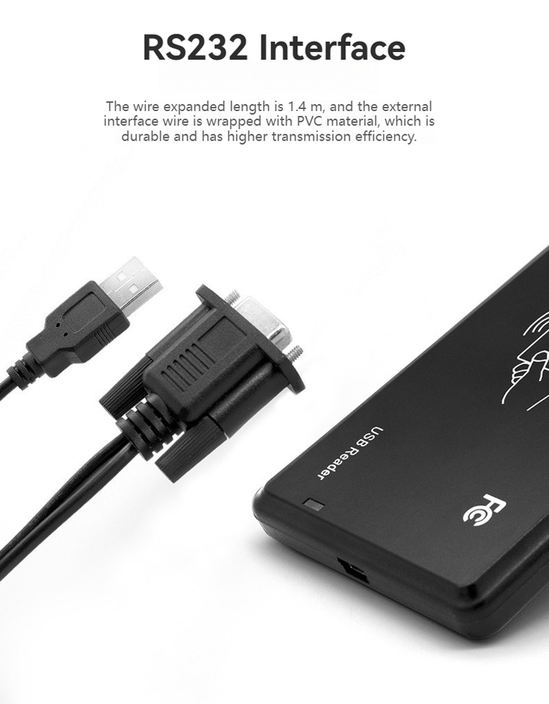 เครื่องอ่าน RFID HF 13.56MHz สำหรับการเข้าถึงผ่าน RS232 แสดงจากมุมมองการสั่งซื้อจำนวนมากที่ชัดเจนสำหรับการใช้งานเครื่องอ่าน RFID HF 13.56MHz