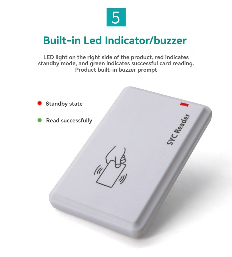125KHz RFID เครื่องอ่าน Writer สำหรับ LF UID บัตร ที่แสดงจากมุมมองการออกแบบติดตั้งบนผนังที่ชัดเจนสำหรับการใช้งาน 125KHz LF RFID เครื่องอ่าน