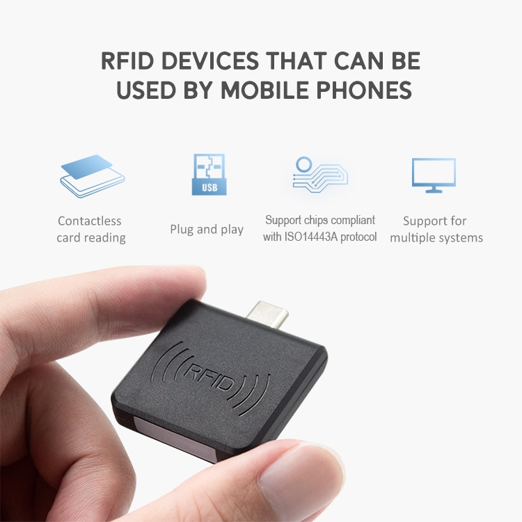 ภาพนี้เน้นเครื่องอ่าน RFID ความถี่ HF สำหรับการเข้ารหัสการ์ดในส่วนไฟแสดงสถานะ LED สำหรับการใช้งานเครื่องอ่าน RFID ความถี่ HF 13.56MHz