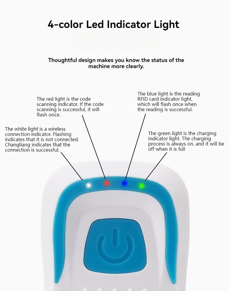 เครื่องอ่าน RFID ความถี่สูงแบบกำหนดเองพร้อมการสแกนบาร์โค้ด แสดงจากมุมมองไฟ LED ที่ชัดเจนสำหรับการใช้งานเครื่องอ่าน RFID ความถี่สูง 13.56MHz