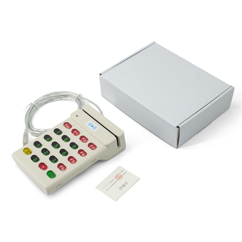 เครื่องอ่าน RFID สองความถี่พร้อมแถบแม่เหล็กและแป้นจัดแสดงโดยเน้นโลโก้ที่พิมพ์สำหรับโครงการเครื่องอ่านบัตรแม่เหล็ก RFID.