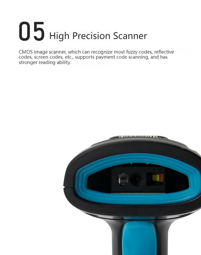 ภาพ Handheld Barcode Scanners สำหรับ Mobile POS ที่แสดงโดยเน้นมุมมองรายละเอียดสำหรับโครงการ 2D Barcode Scanners