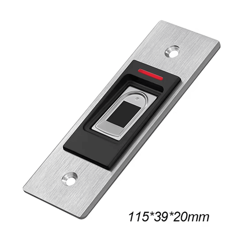 มุมมองด้านหลังของเทอร์มินัลไบโอเมตริก RFID สำหรับประตู Wiegand EF86 โดยแสดงชุดสายไฟและสายสื่อสาร และรูและจุดยึดสำหรับติดตั้ง เพื่อให้เห็นส่วนประกอบด้านหลังอย่างชัดเจน.